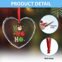Funny Christmas Santa Ho Ho Ho 67 Heart Crystal Glass Ornament Six Seven Meme 6 7 Xmas Bauble - Wonder Print Shop