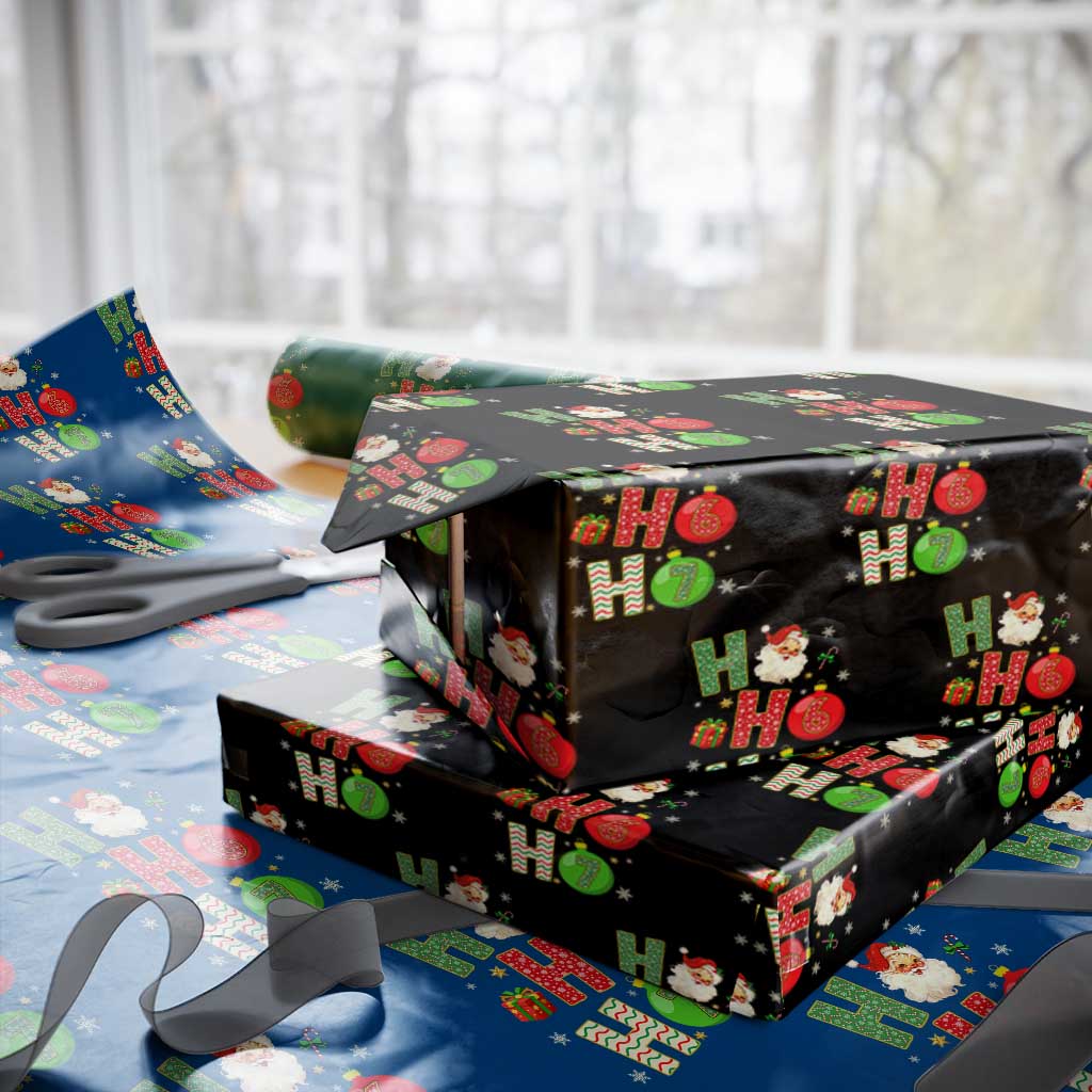 Funny Christmas Santa Ho Ho Ho 67 Wrapping Paper Roll Six Seven Meme 6 7 Xmas Bauble - Wonder Print Shop
