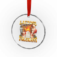 Funny Christmas Santa Lactose Tolerant Crystal Glass Ornament Xmas Tummy Ironic Sarcastic Meme - Wonder Print Shop