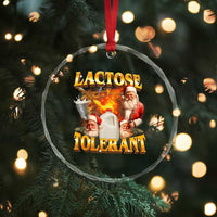 Funny Christmas Santa Lactose Tolerant Crystal Glass Ornament Xmas Tummy Ironic Sarcastic Meme - Wonder Print Shop