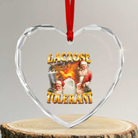 Funny Christmas Santa Lactose Tolerant Heart Crystal Glass Ornament Xmas Tummy Ironic Sarcastic Meme - Wonder Print Shop