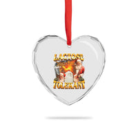 Funny Christmas Santa Lactose Tolerant Heart Crystal Glass Ornament Xmas Tummy Ironic Sarcastic Meme - Wonder Print Shop