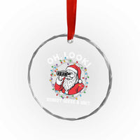 Funny Christmas Santa Oh Look Nobody Gives A Shit Crystal Glass Ornament - Wonder Print Shop