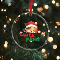 Funny Christmas Santa Paws Dogs And Cats Crystal Glass Ornament TS09