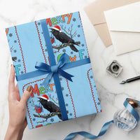 Funny Christmas Santa Raven Wrapping Paper Roll Merry F Caw F Joke Gift - Wonder Print Shop