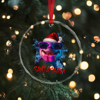Funny Christmas Santa Shark Xmas Gift Crystal Glass Ornament TS12