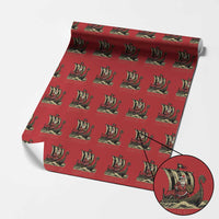 Funny Christmas Santa Viking Wrapping Paper Roll Sleigh All Day Xmas Pagan Norse Longship - Wonder Print Shop