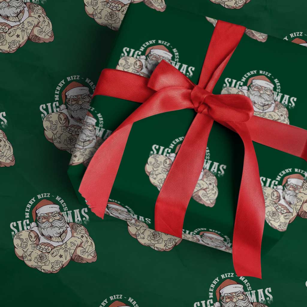 Funny Christmas Santa Wrapping Paper Roll Merry Rizzmas Sigmas Charisma Rizz Santa - Wonder Print Shop