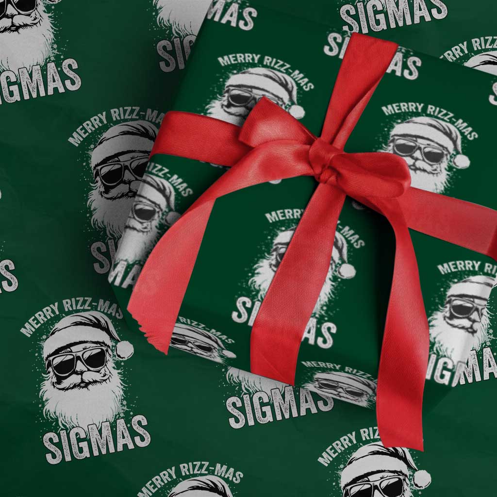 Funny Christmas Santa Wrapping Paper Roll Merry Rizzmas Sigmas Charisma Rizz Santa Claus - Wonder Print Shop