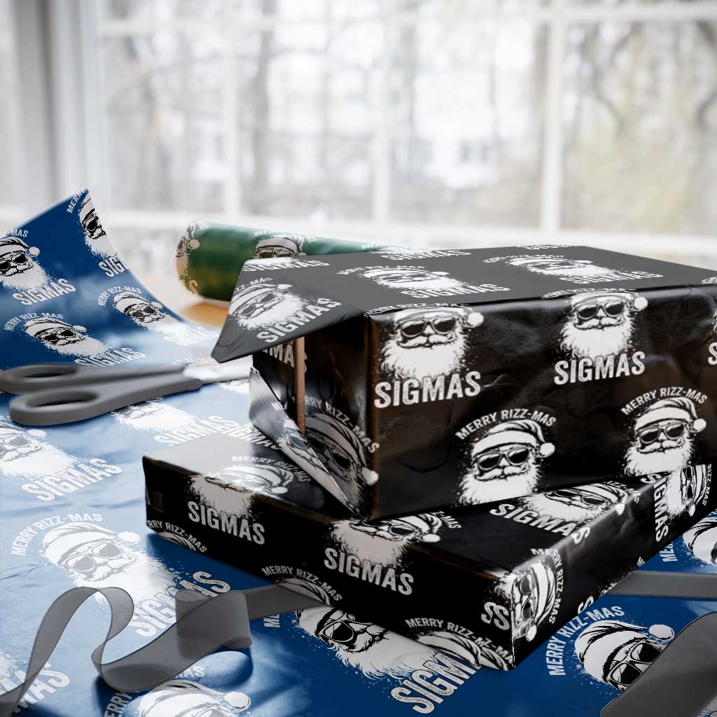 Funny Christmas Santa Wrapping Paper Roll Merry Rizzmas Sigmas Charisma Rizz Santa Claus - Wonder Print Shop