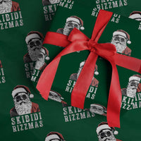 Funny Christmas Santa Wrapping Paper Roll Skibidi Rizzmas Cool Charisma Rizz Santa Claus - Wonder Print Shop