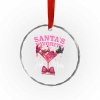 Funny Christmas Santas Favorite Hot Mess Crystal Glass Ornament Xmas Drinking Party - Wonder Print Shop