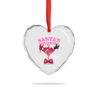 Funny Christmas Santas Favorite Hot Mess Heart Crystal Glass Ornament Xmas Drinking Party - Wonder Print Shop
