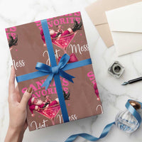 Funny Christmas Santas Favorite Hot Mess Wrapping Paper Roll Xmas Drinking Party - Wonder Print Shop