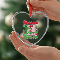 Funny Christmas Season Heart Crystal Glass Ornament Switch Red And Green Skeleton Hand - Wonder Print Shop