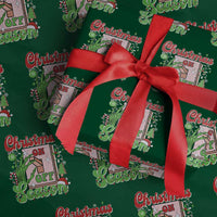 Funny Christmas Season Wrapping Paper Roll Switch Red And Green Skeleton Hand - Wonder Print Shop