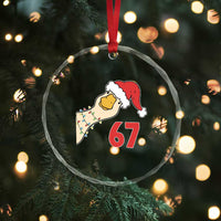 Funny Christmas Silly Goose 67 Meme Festive Holiday Crystal Glass Ornament - Wonder Print Shop