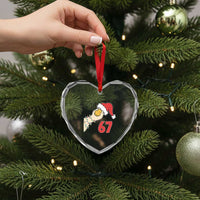 Funny Christmas Silly Goose 67 Meme Festive Holiday Heart Crystal Glass Ornament - Wonder Print Shop