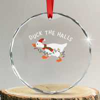 Funny Christmas Silly Goose Crystal Glass Ornament Funny Duck the Halls - Wonder Print Shop