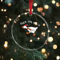 Funny Christmas Silly Goose Crystal Glass Ornament Funny Duck the Halls - Wonder Print Shop