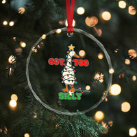 Funny Christmas Silly Goose Crystal Glass Ornament Got Too Silly Goose Pun Humor Xmas Tree - Wonder Print Shop