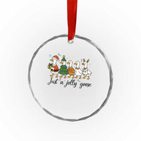 Funny Christmas Silly Goose Crystal Glass Ornament Just A Jolly Goose Xmas Poultry Animal Humor - Wonder Print Shop