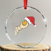 Funny Christmas Silly Goose Festive Holiday Crystal Glass Ornament - Wonder Print Shop