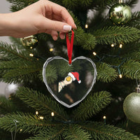 Funny Christmas Silly Goose Festive Holiday Heart Crystal Glass Ornament - Wonder Print Shop