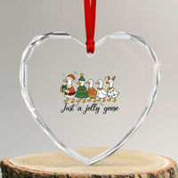 Funny Christmas Silly Goose Heart Crystal Glass Ornament Just A Jolly Goose Xmas Poultry Animal Humor - Wonder Print Shop