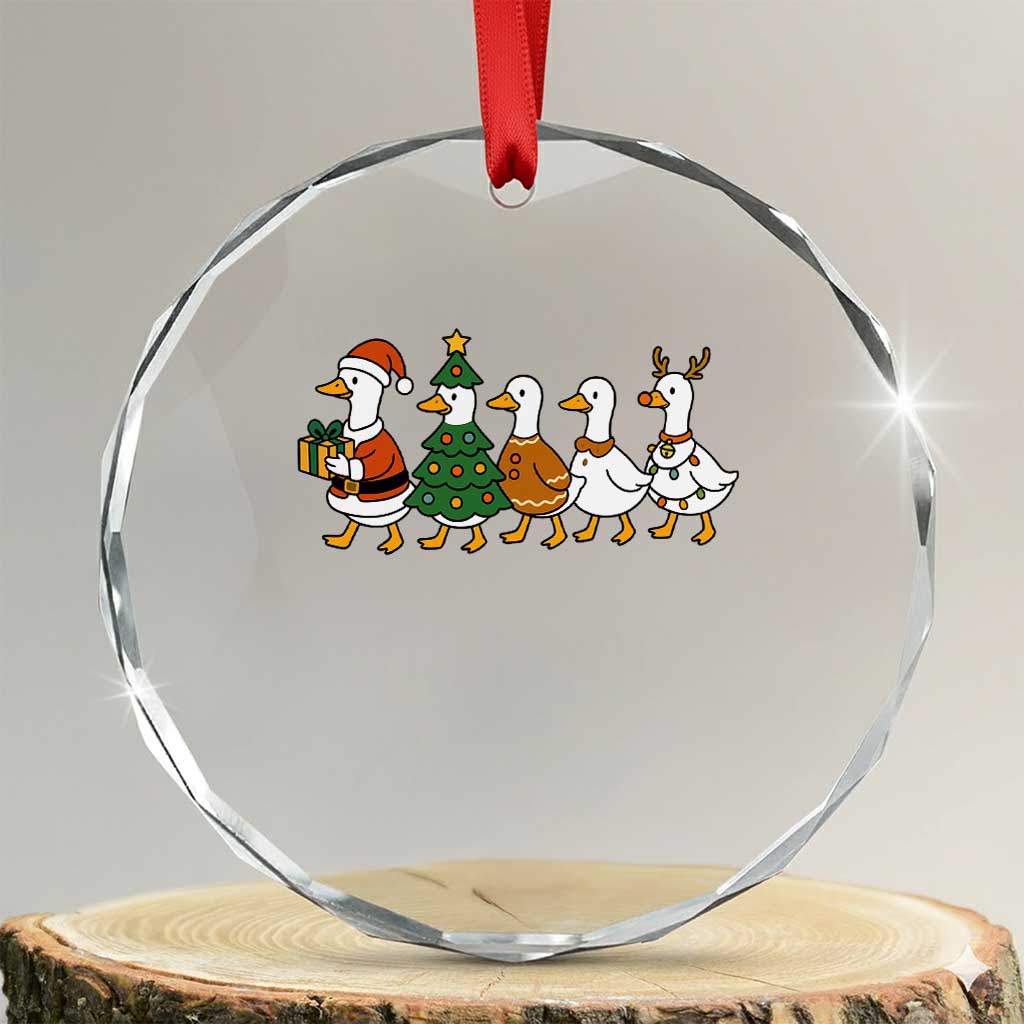 Funny Christmas Silly Goose Poultry Animal Lovers Crystal Glass Ornament - Wonder Print Shop
