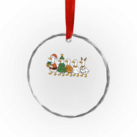 Funny Christmas Silly Goose Poultry Animal Lovers Crystal Glass Ornament - Wonder Print Shop