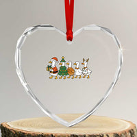 Funny Christmas Silly Goose Poultry Animal Lovers Heart Crystal Glass Ornament - Wonder Print Shop
