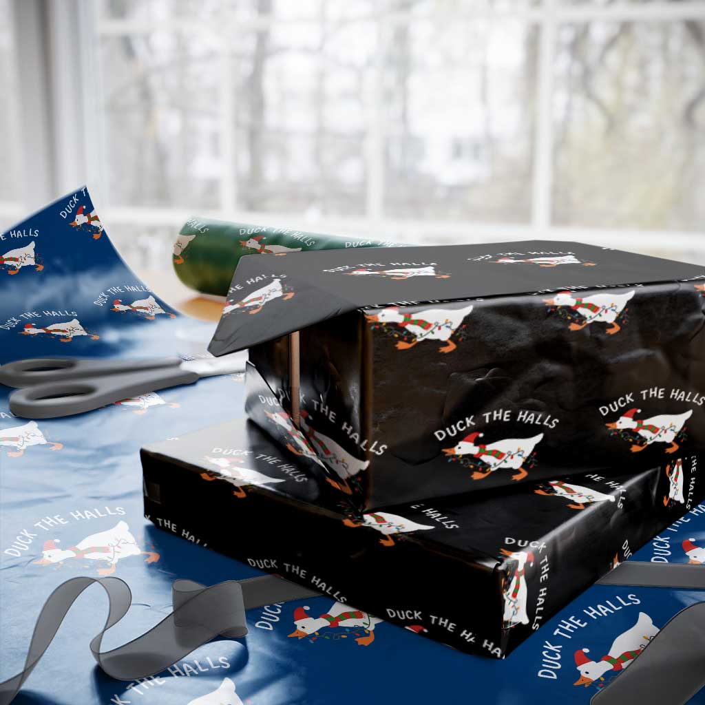 Funny Christmas Silly Goose Wrapping Paper Roll Funny Duck the Halls - Wonder Print Shop