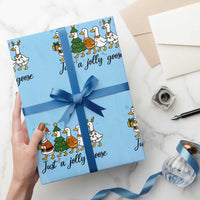 Funny Christmas Silly Goose Wrapping Paper Roll Just A Jolly Goose Xmas Poultry Animal Humor - Wonder Print Shop
