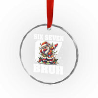 Funny Christmas Six Seven Bruh Crystal Glass Ornament Dabbing Santa - Wonder Print Shop