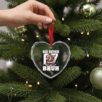 Funny Christmas Six Seven Bruh Heart Crystal Glass Ornament Dabbing Santa - Wonder Print Shop