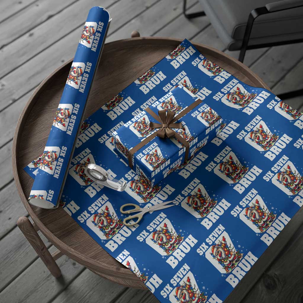 Funny Christmas Six Seven Bruh Wrapping Paper Roll Dabbing Santa - Wonder Print Shop