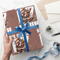Funny Christmas Six Seven Bruh Wrapping Paper Roll Dabbing Santa - Wonder Print Shop