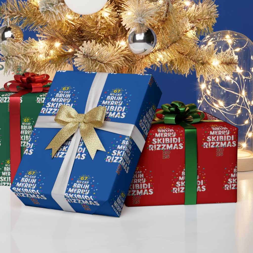 Funny Christmas Six Seven Meme Wrapping Paper Roll 67 No Cap Bruh Merry Skibidi Rizzmas 2025 - Wonder Print Shop