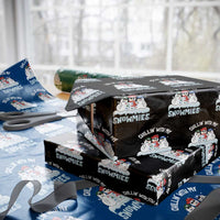 Funny Christmas Snowman Wrapping Paper Roll Chillin' With My Snowmies Squad - Wonder Print Shop