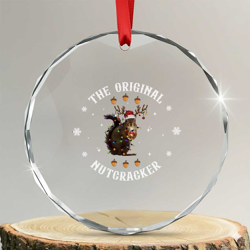 Funny Christmas Squirrel Crystal Glass Ornament The Original Nutcracker Snowflake Xmas Neon Light - Wonder Print Shop