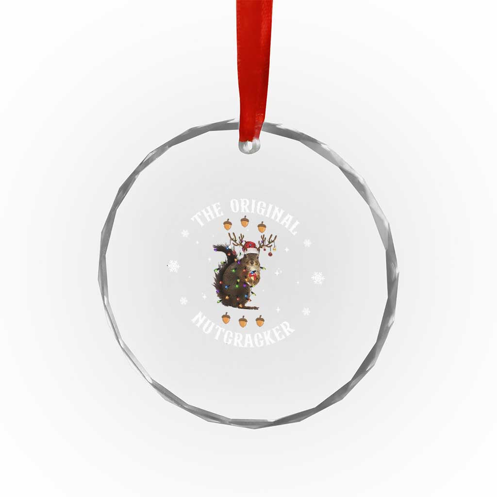 Funny Christmas Squirrel Crystal Glass Ornament The Original Nutcracker Snowflake Xmas Neon Light - Wonder Print Shop