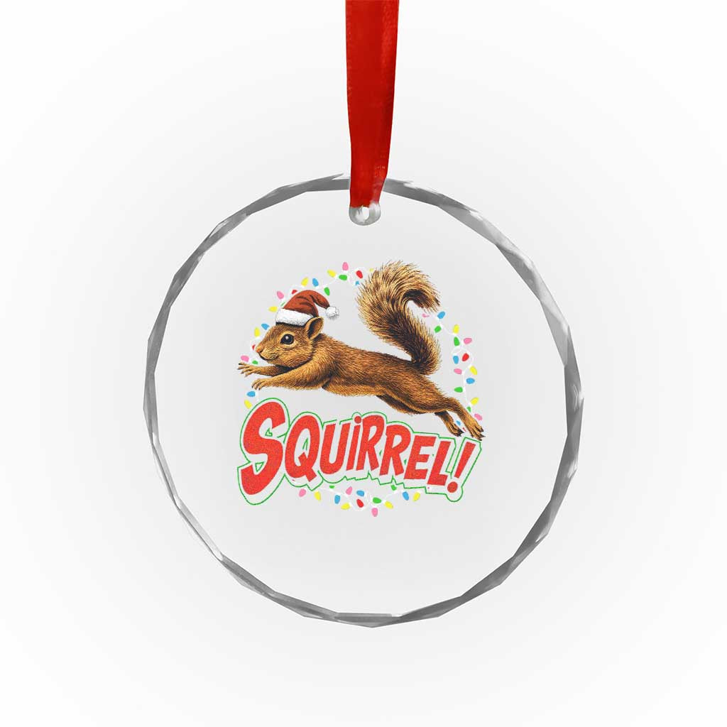 Funny Christmas Squirrel Crystal Glass Ornament Xmas Vacation Holiday Movie - Wonder Print Shop