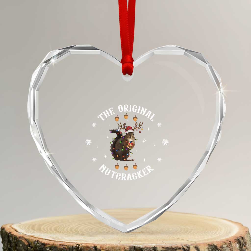 Funny Christmas Squirrel Heart Crystal Glass Ornament The Original Nutcracker Snowflake Xmas Neon Light - Wonder Print Shop