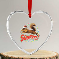 Funny Christmas Squirrel Heart Crystal Glass Ornament Xmas Vacation Holiday Movie - Wonder Print Shop