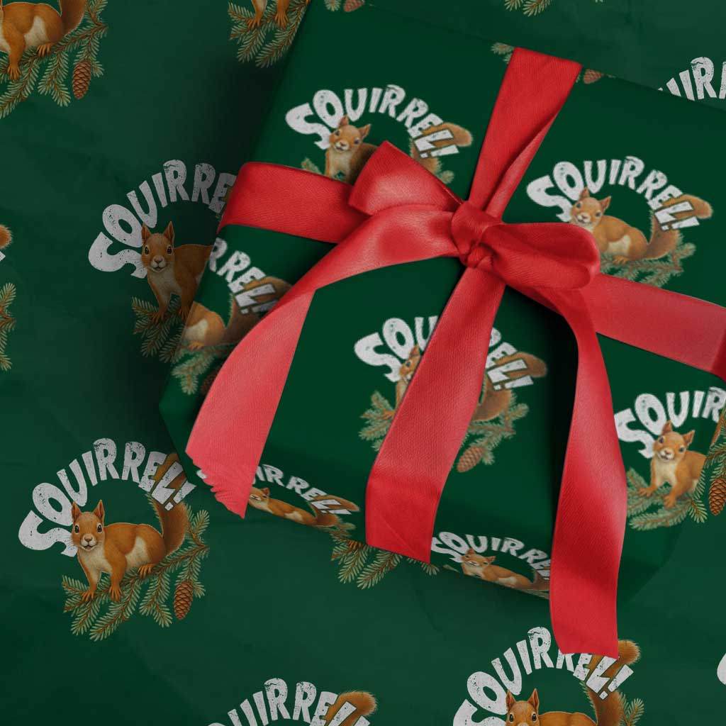 Funny Christmas Squirrel Wrapping Paper Roll Xmas Vacation Holiday Movie Pine Tree - Wonder Print Shop