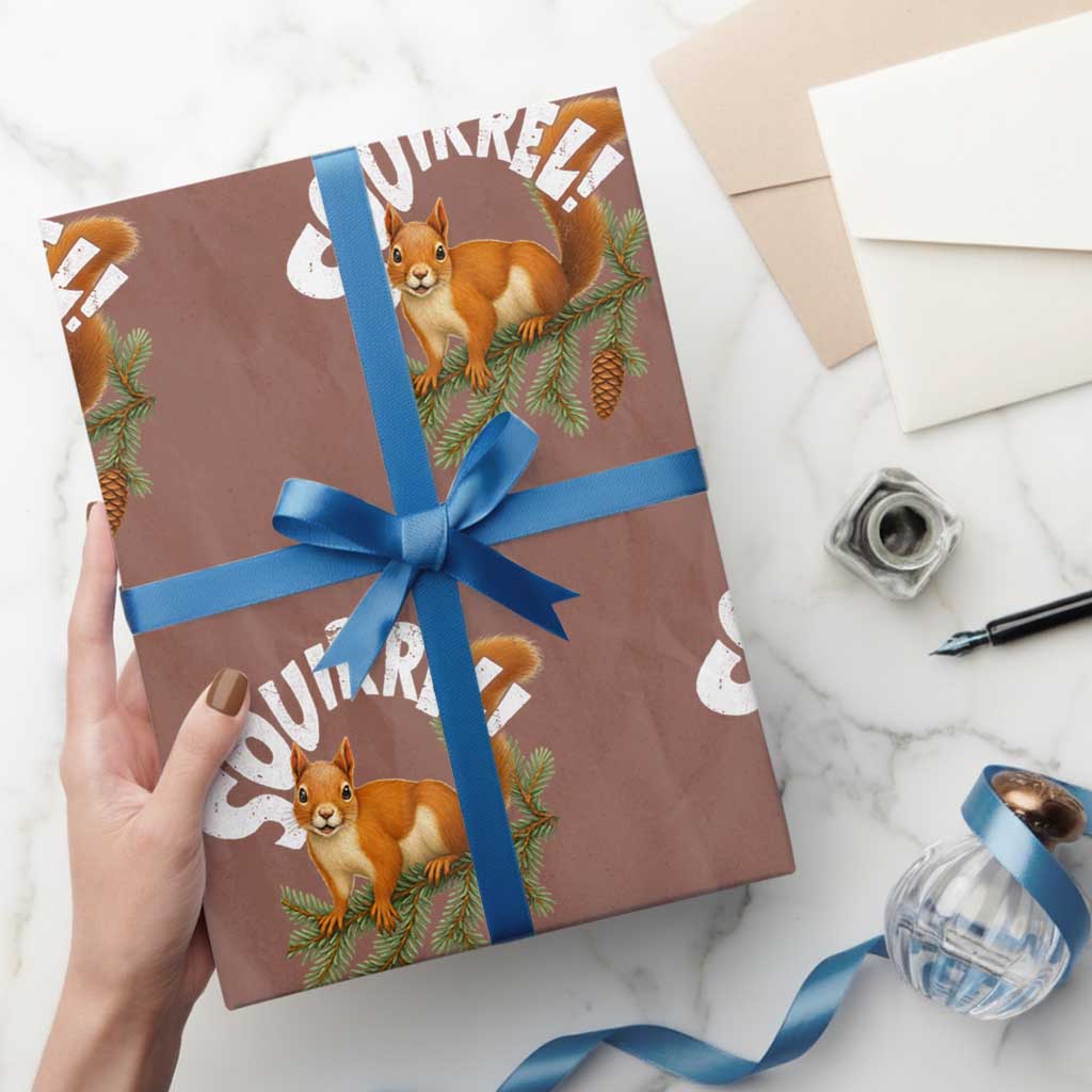 Funny Christmas Squirrel Wrapping Paper Roll Xmas Vacation Holiday Movie Pine Tree - Wonder Print Shop