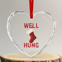 Funny Christmas Stocking Heart Crystal Glass Ornament Well Hung Naughty Holiday Inappropriate Humor - Wonder Print Shop