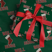 Funny Christmas Stocking Wrapping Paper Roll Well Hung Naughty Holiday Inappropriate Humor - Wonder Print Shop