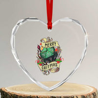 Funny Christmas Tabletop RPG Heart Crystal Glass Ornament Merry Critmas D20 RPG Gamer Gaming - Wonder Print Shop